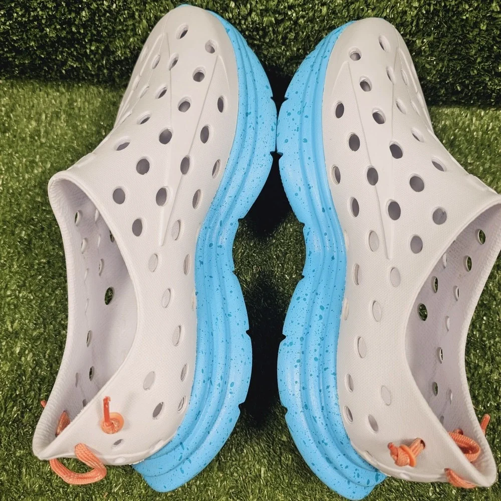 Kane Footwear Revive White Blue Speckle Active Recovery Shoes Mens Size 9
